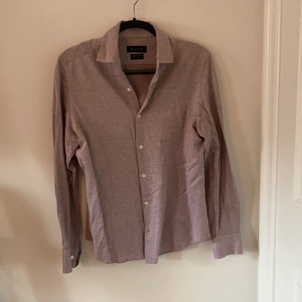 Red Massimo Dutti wool blend button down